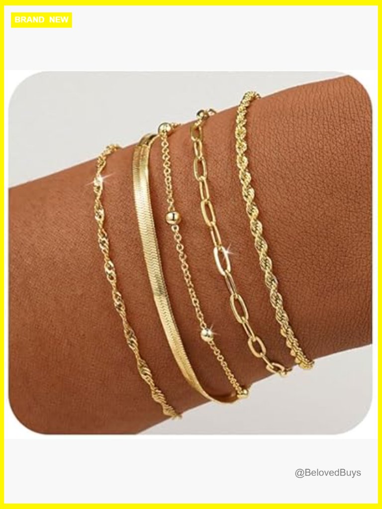 Elegant Adjustable 14k Gold Plated Link Bracelet For Women